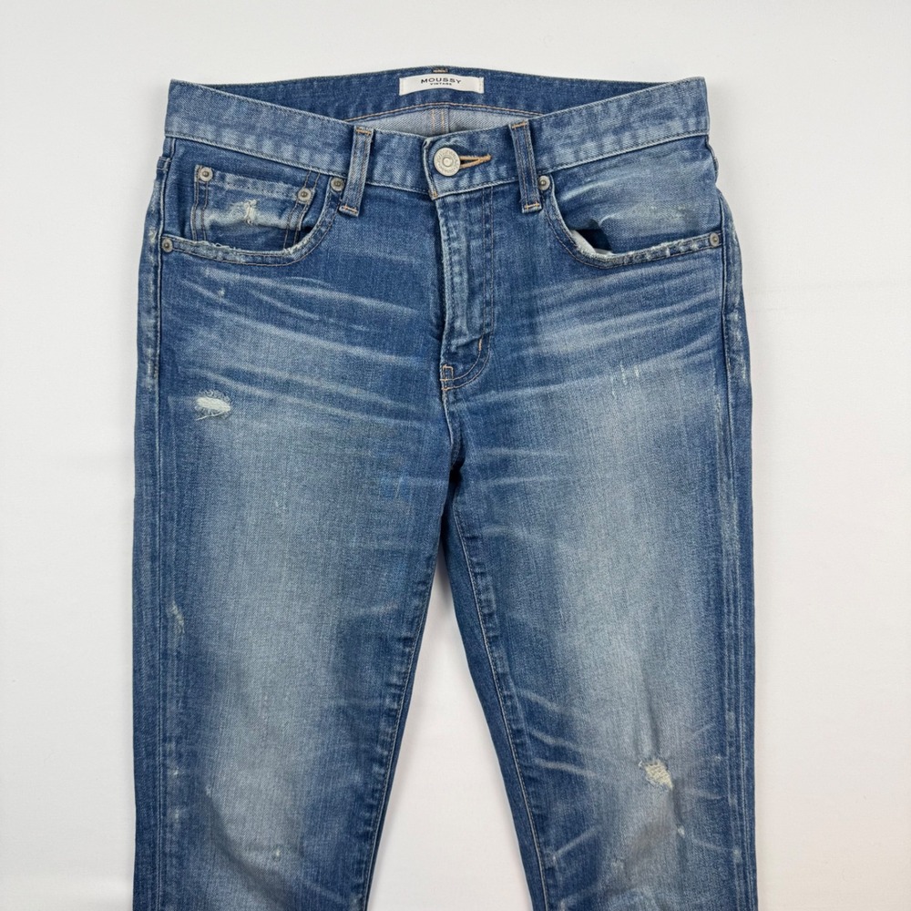 Moussy Vintage Blue Distressed Slim Tapered Jeans Made in Japan 025CSC12-1120 27